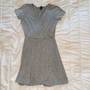 Gray Wrap Dress